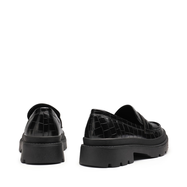 Classic Platform Moccasin Loafers - BLACK STONE PU - 2